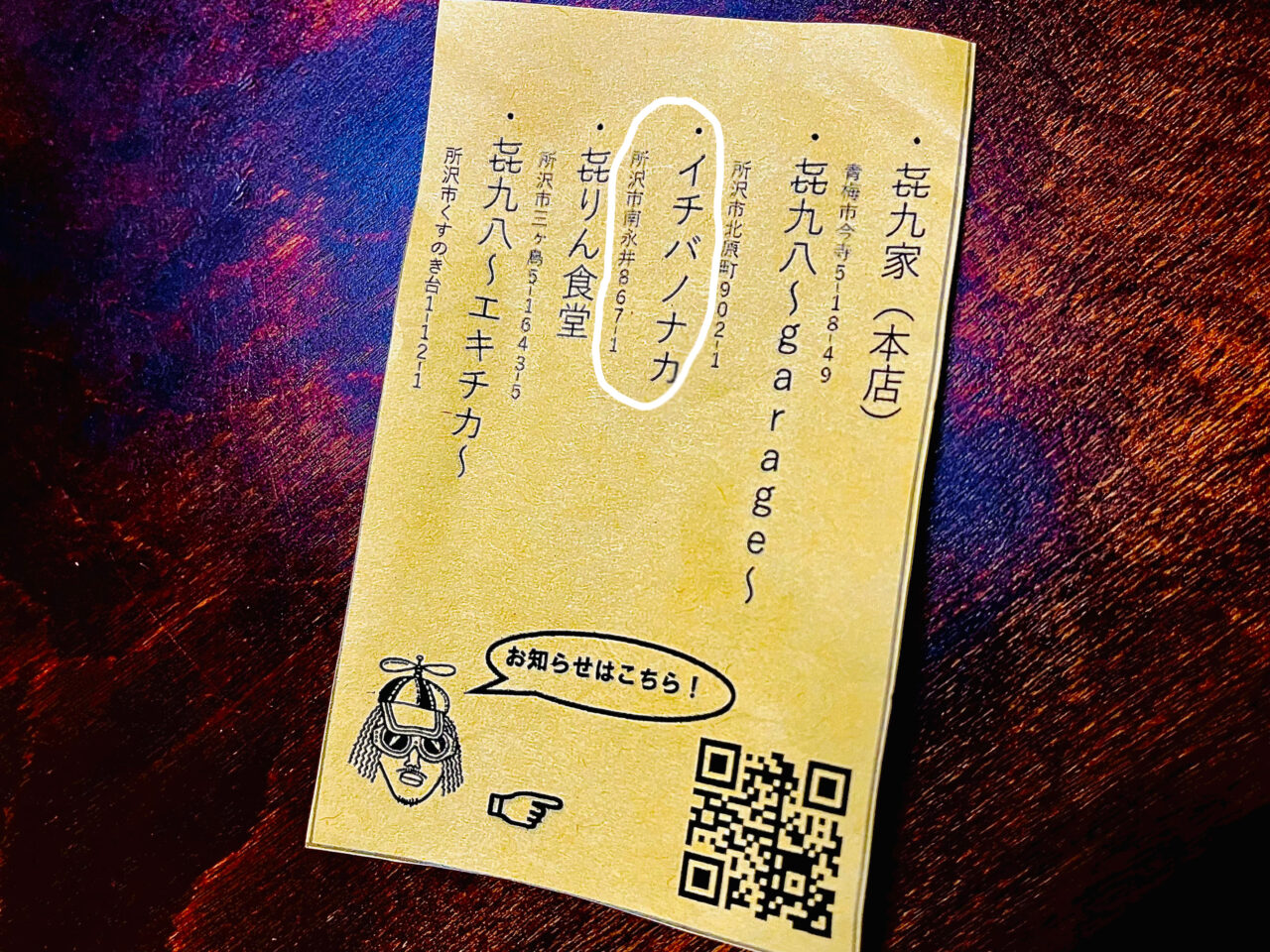 㐂九家、㐂九八garage、イチバノナカ、㐂りん食堂、㐂九八エキチカ、5店の情報〜㐂九家グループのお知らせ〜