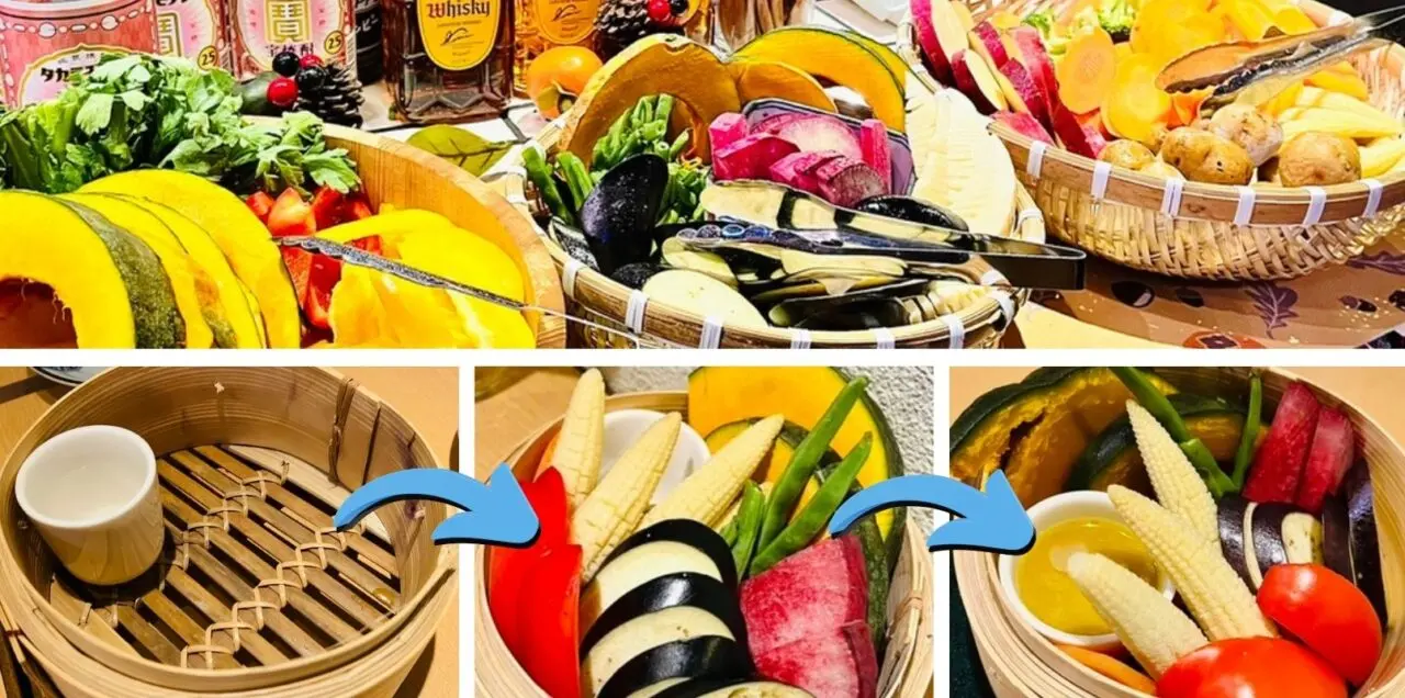 《IRIHAI名物》好きな野菜を詰められる「蒸篭バーニャカウダ」