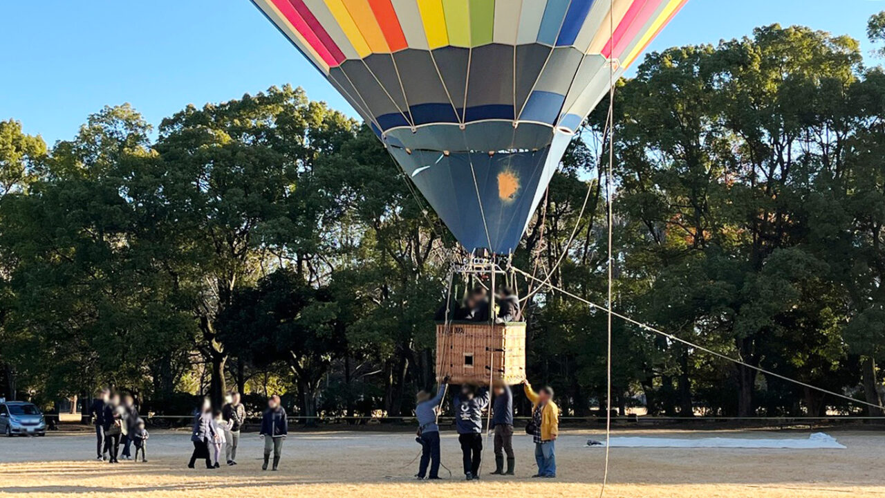 所沢航空記念公園で開催された「熱気球係留体験搭乗会」の熱気球