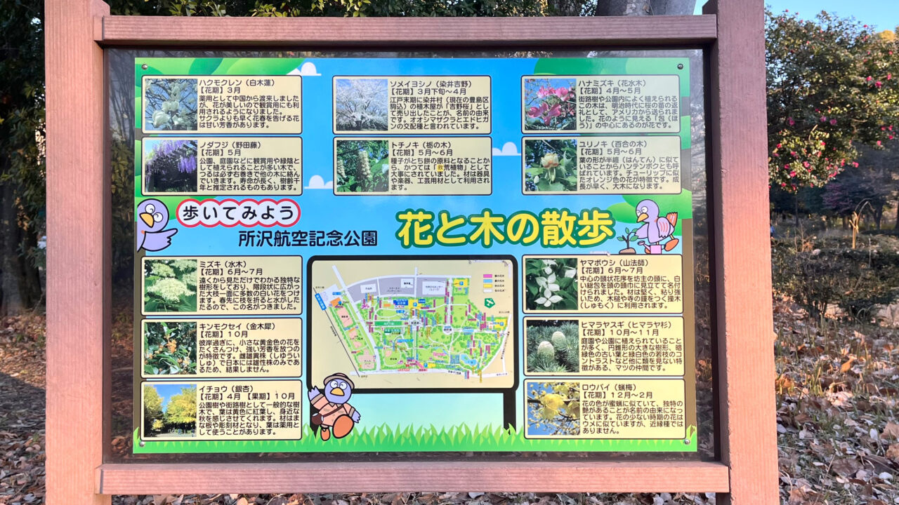 所沢航空記念公園内の掲示板