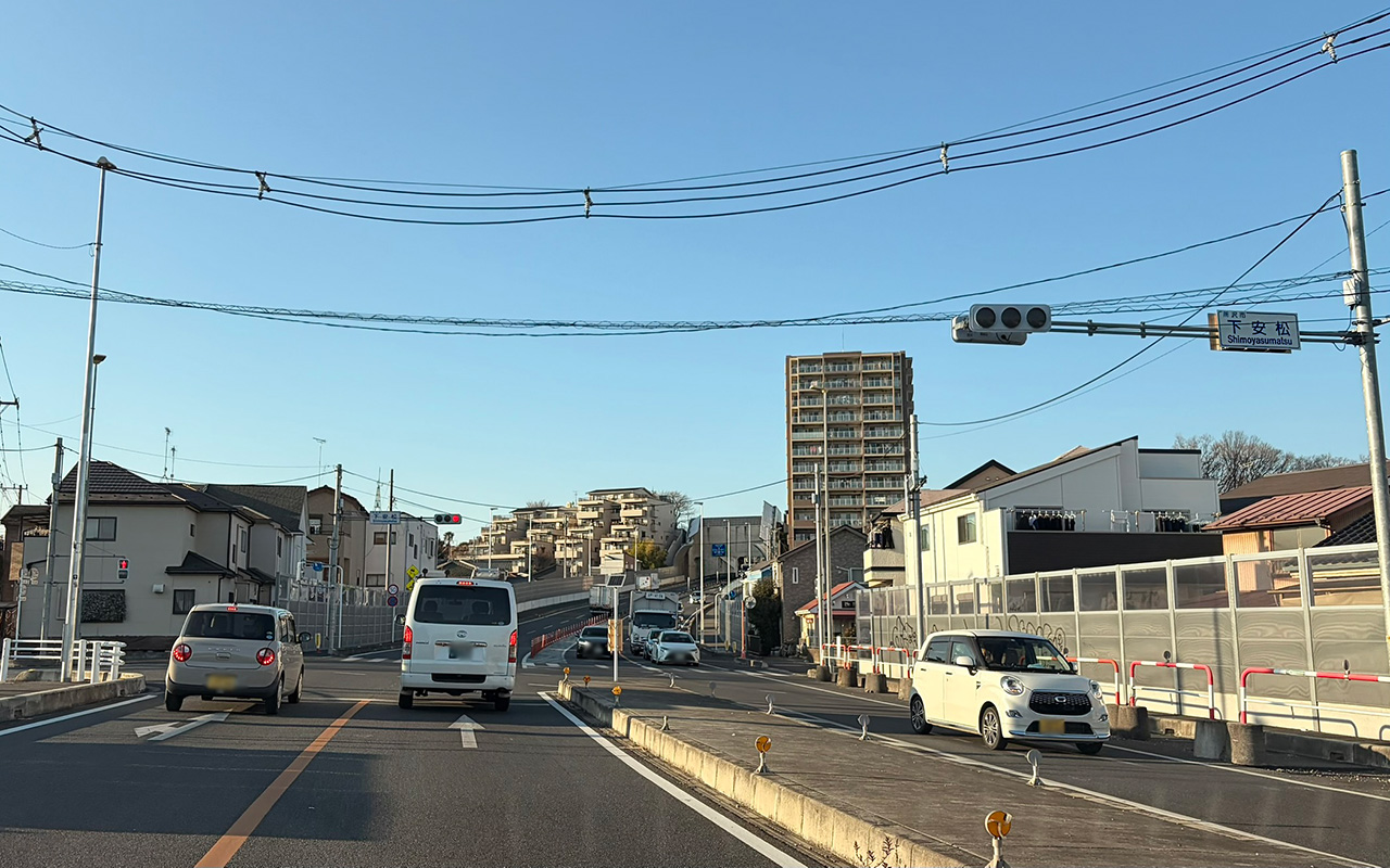 清瀬橋方向から見た所沢（下安松）
