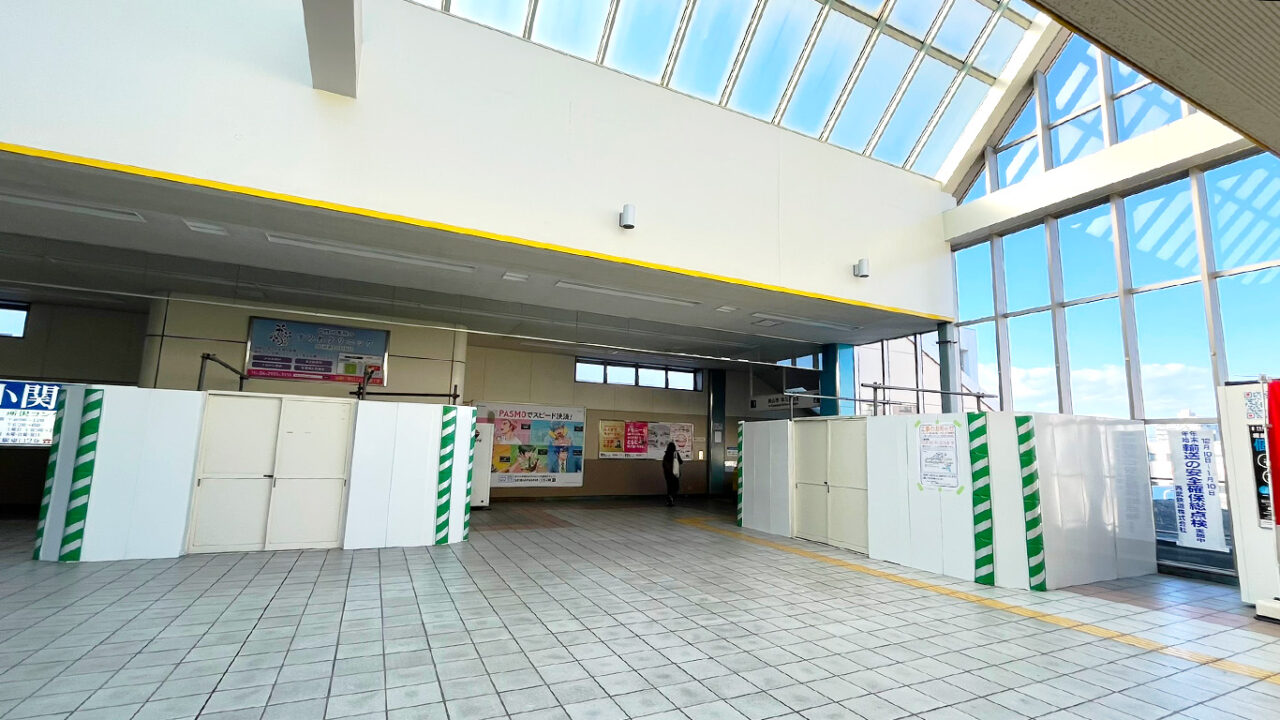 新所沢駅エスカレーター更新工事箇所(準備)